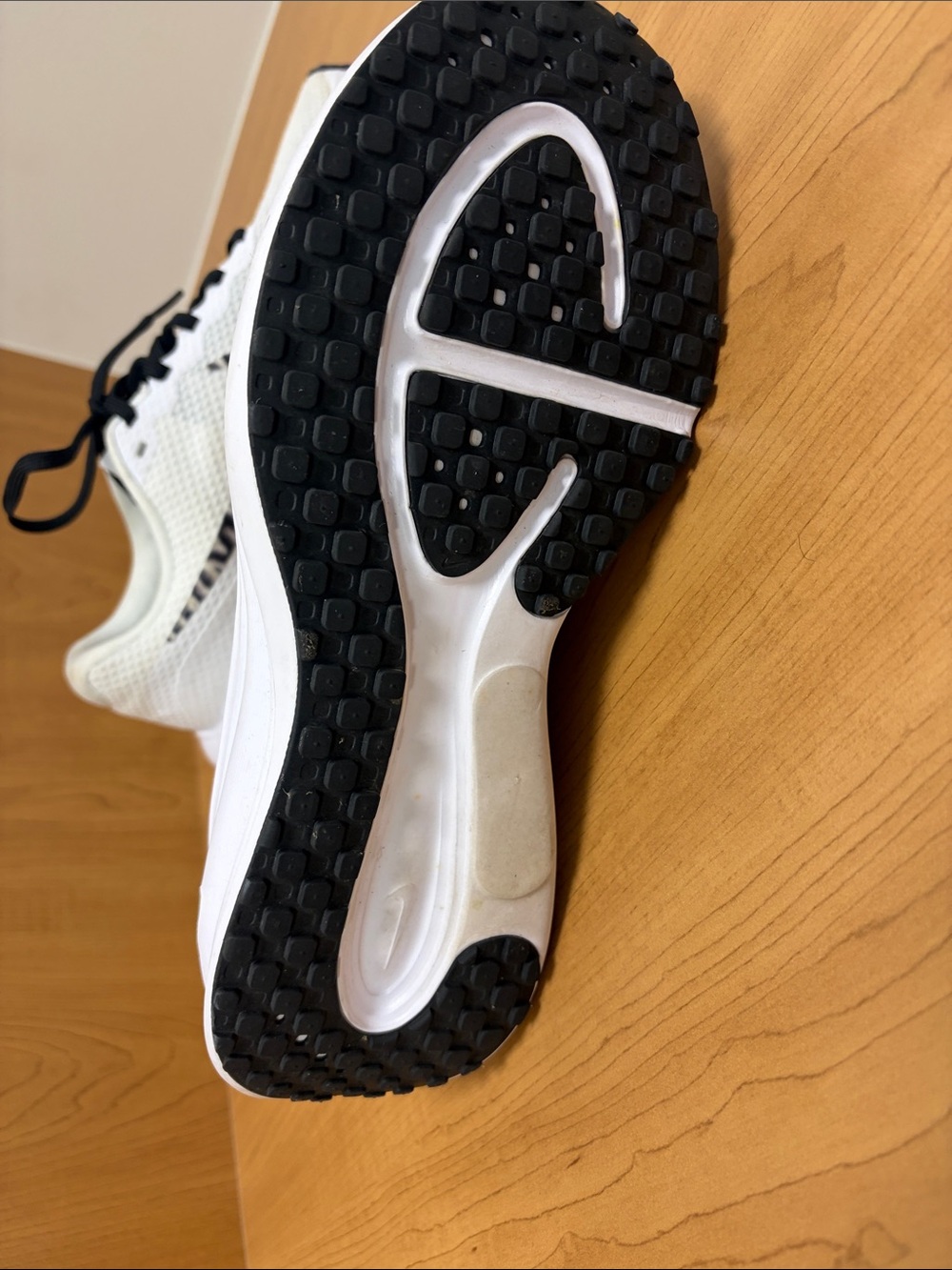 Nike White Women's Running Shoes with Zebra Swoosh and Gold Accents - Picture 2 of 4